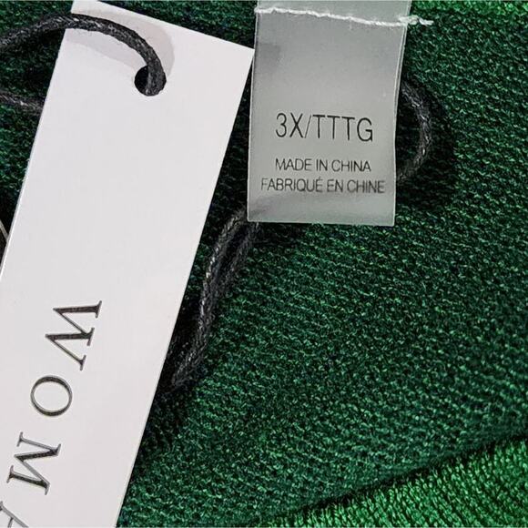 Tahari hunter Green scoop neck pleated back sweater plus size 3X new! - Picture 5 of 6